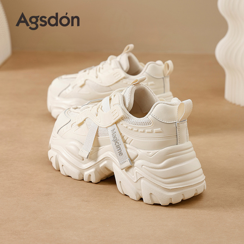 Augu Shi Deng zapatos de suela gruesa para mujeres 2025 nuevo otoño ligero con suela suave zapatos deportivos casuales para mujeres