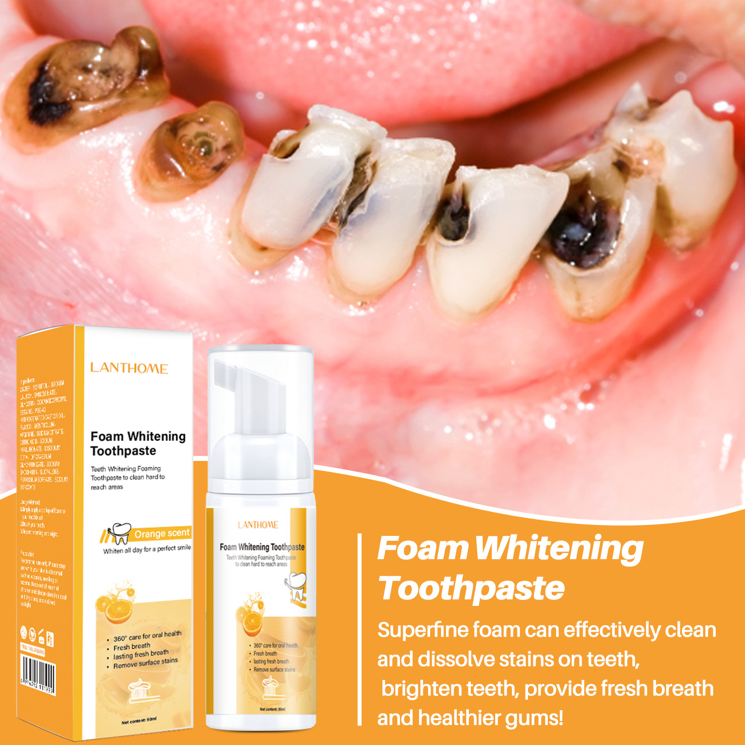 2023 New Tooth cleaning Mousse Fruity tooth Mousse Fresh breath to remove bad breath to remove tooth dirt stains_voghion.com