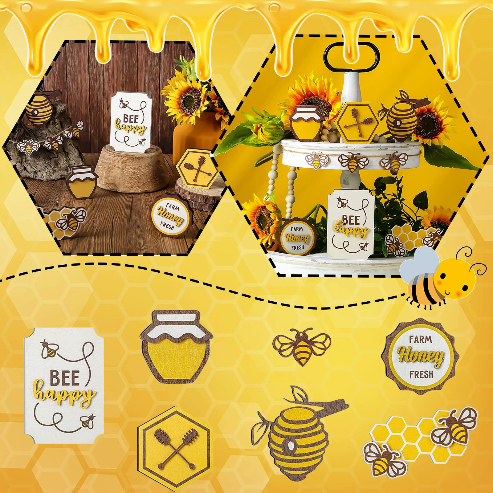 Пасхальные украшения деревянные пасхальные автомобильные пчелиные украшения для домашнего рабочего стола