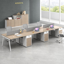 简约现代职员办公桌双4四6人位财务桌工位卡座办公室员工桌椅组合