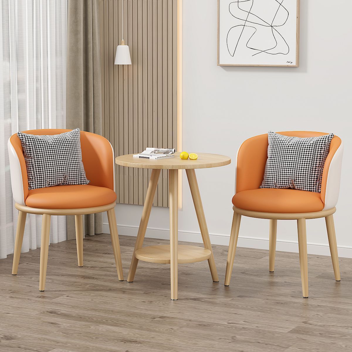 Mesa y silla de ocio balcón sala de estar de lujo ligera mesa y silla combinación de hotel de alojamiento residencial negociación en línea mesa y silla set de tres piezas