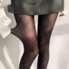 Large diamond plaid stockings black