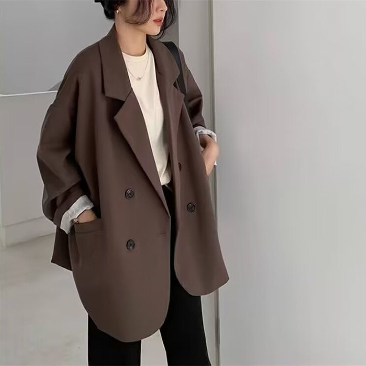 Korean Style Blazer, Plus Size, 2026 Spring and Autumn, Loose Fit, High-End Fashion, Casual Suit Jacket, Commuter, White-Collar, College Style