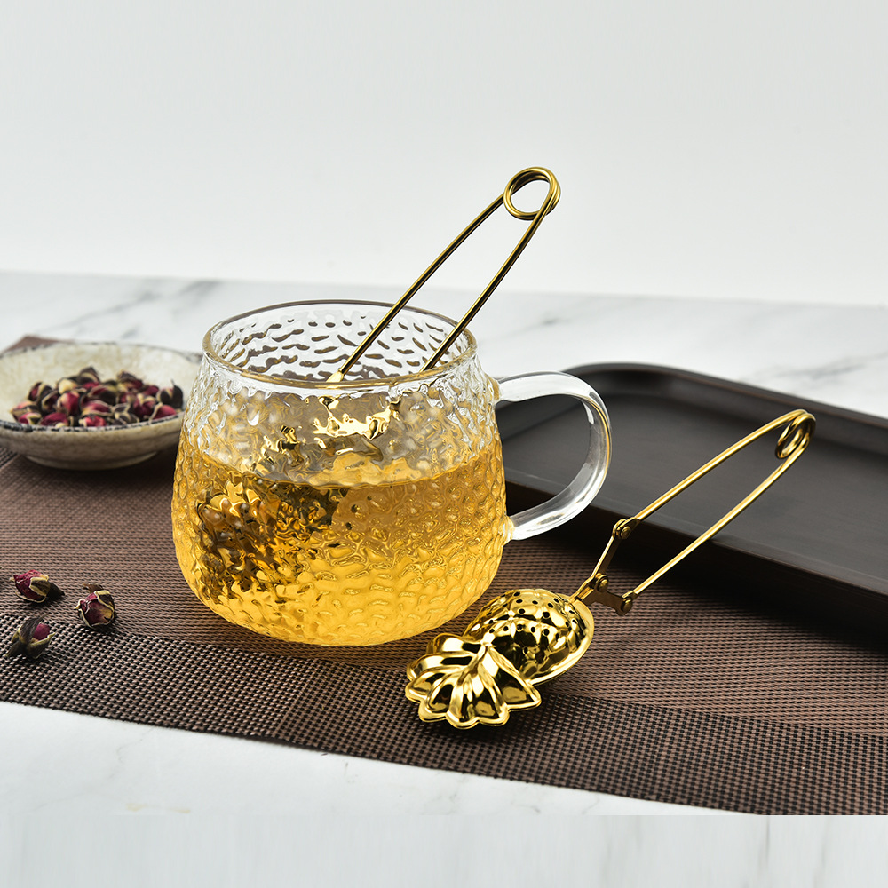 Creative 304 stainless steel gold color tea ball tea holder tea brewing gadget travel tea set tea ceremony accessories