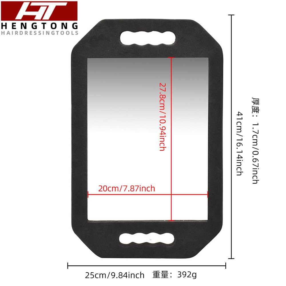 Foam Square Mirror, Round Mirror, Barber Shop Hairdressing Back Mirror, Barber Handheld Foam High-Density Handheld Mirror