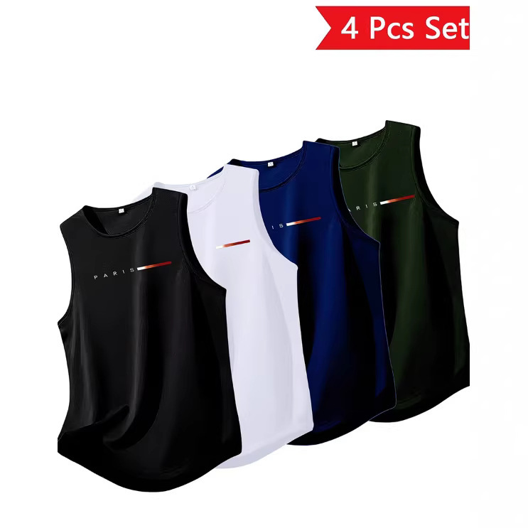 Cross-border European size men's navy blue sleeveless sports breathable basketball t-shirt, new summer sleeveless vest