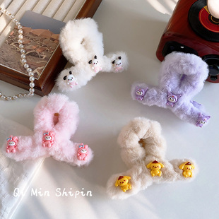 韩国复古莫兰迪果冻色大号抓夹发抓后脑勺发卡鲨鱼夹女详情1