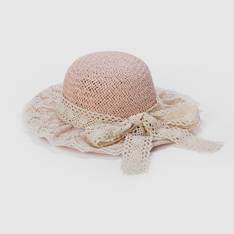 Children Unisex Princess Sweet Solid Color Lace Sun Hat display picture 1