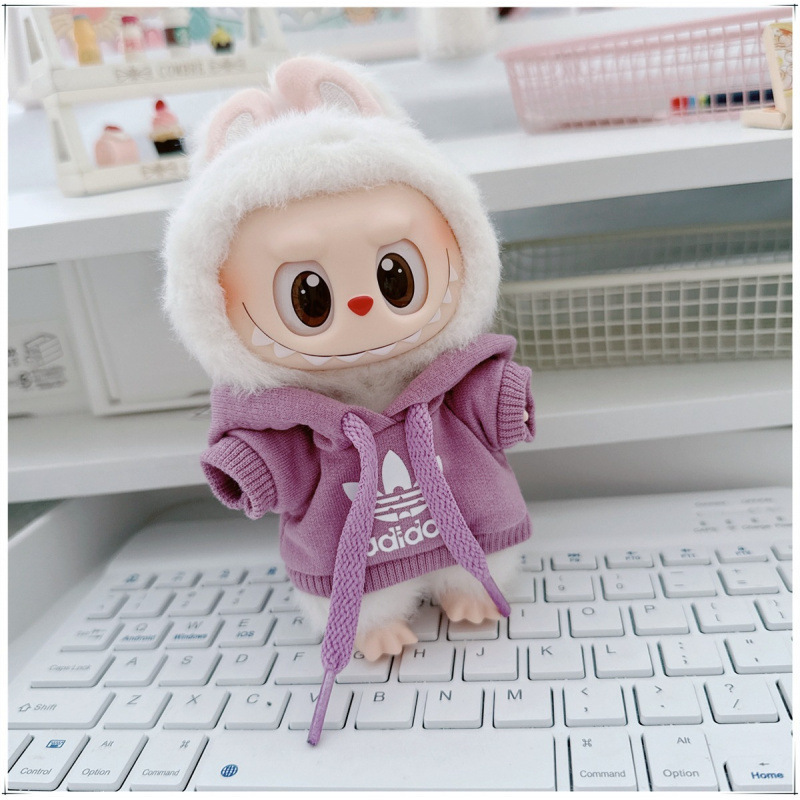 labubu ベビー服 Labubu 第一世代第二世代第三世代 10 センチメートル綿人形黒と白グレートレンディなスウェットシャツパーカーパンツ|undefined