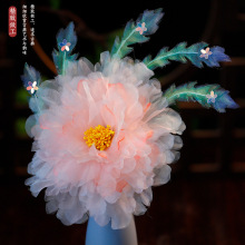 古风汉服烫花绢花发夹头饰森系发饰唐风汉服古装侧边夹子配饰