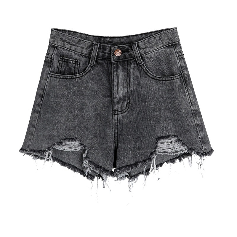 Hottest Trendy Women's Loose High-Waisted Straight Leg Wide Leg A-Line Denim Shorts for Summer Casual Breakhole