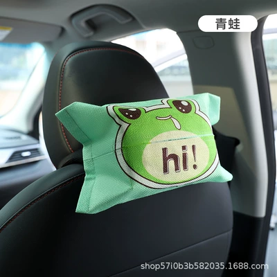 Decoration Cartoon Cute, Car tissue box/set - car-storage-bag-frog-1