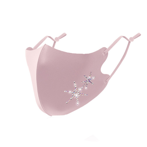 Hot-drilled, washable, adjustable anti-pollen, cool-feeling, breathable sunscreen mask wholesale cross-border ice silk cloth