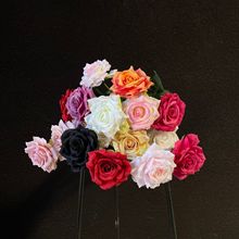 单支仿真玫瑰花商场花墙玫瑰瀑布造景假花仿真花婚礼家居装饰玫瑰