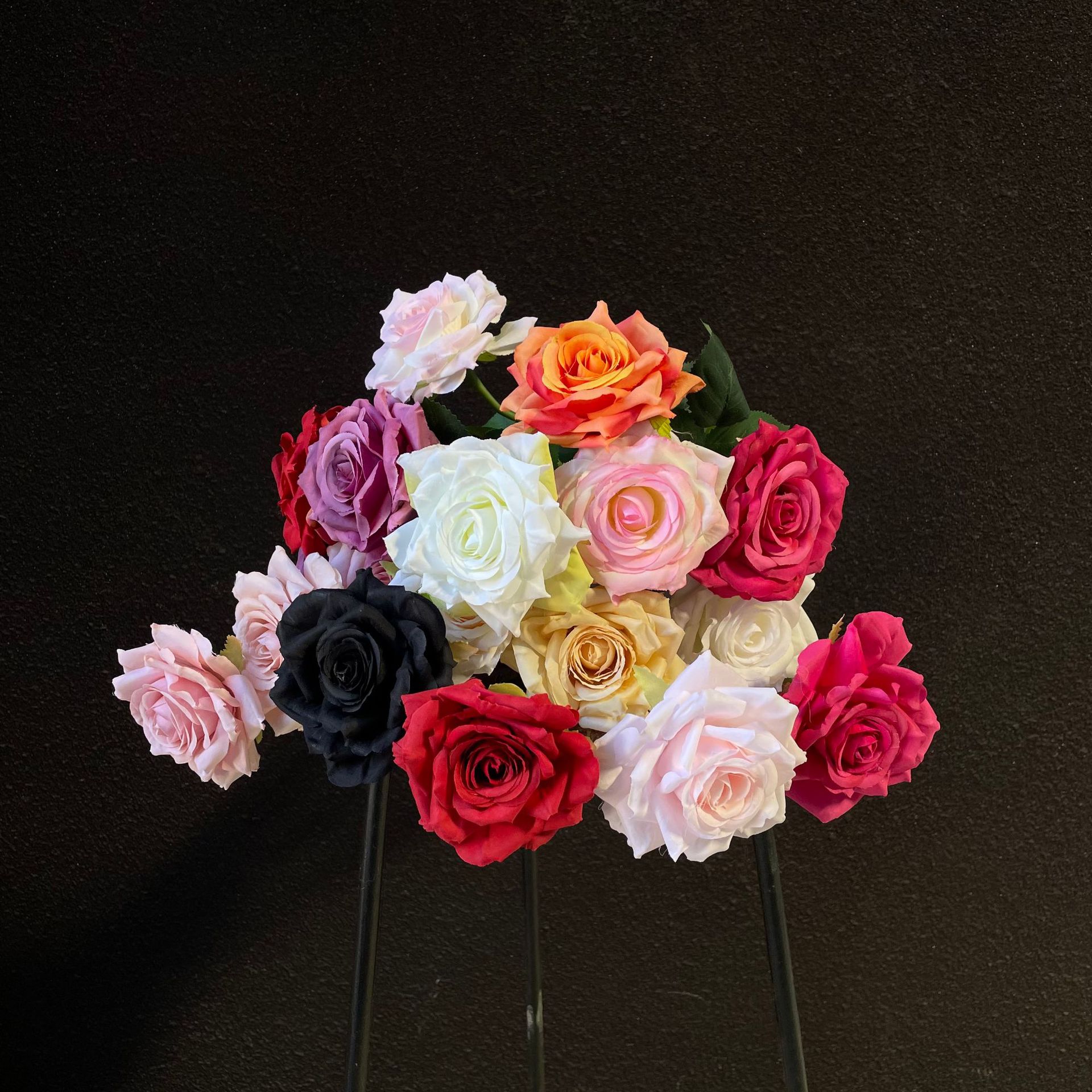 Un seul center commercial de roses de simulation, mur de fleurs, cascade de roses, création de fausses fleurs, mariage de fleurs, décoration de la maison, rose