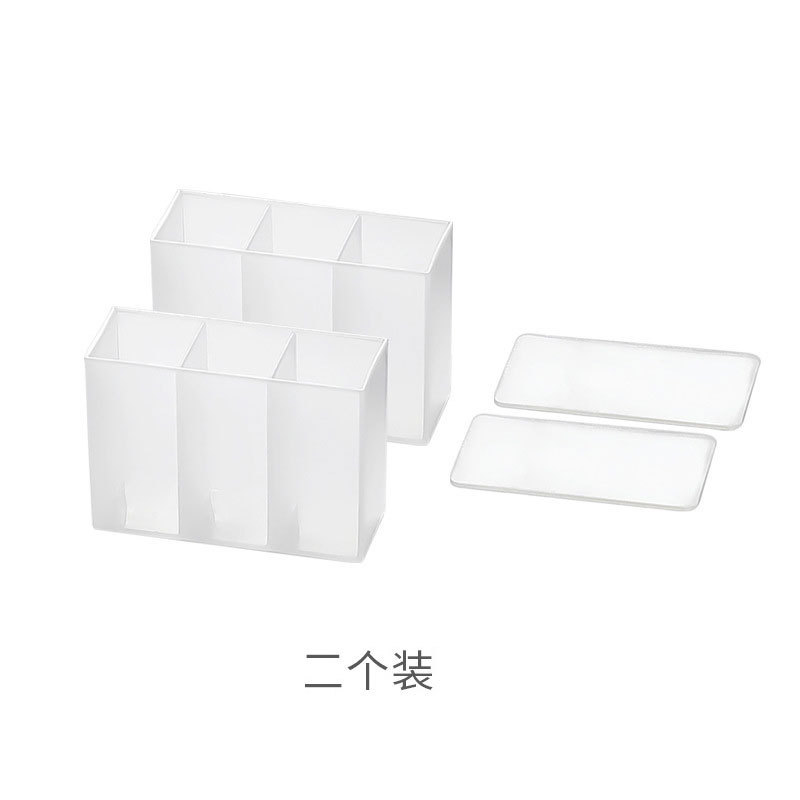 壁掛け三分格収納ケースミラーキャビネット穴なし小物収納ケース眉筆はさみブラシ口紅収納ケース