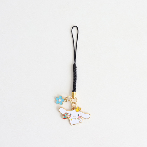 Cute cartoon cinnamon dog flower USB flash drive lanyard mobile phone chain bag pendant anti-lost pendant student jewelry