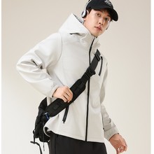 软壳立领连帽外套秋冬户外纯色冲锋衣弹力保暖防风防水男女外套