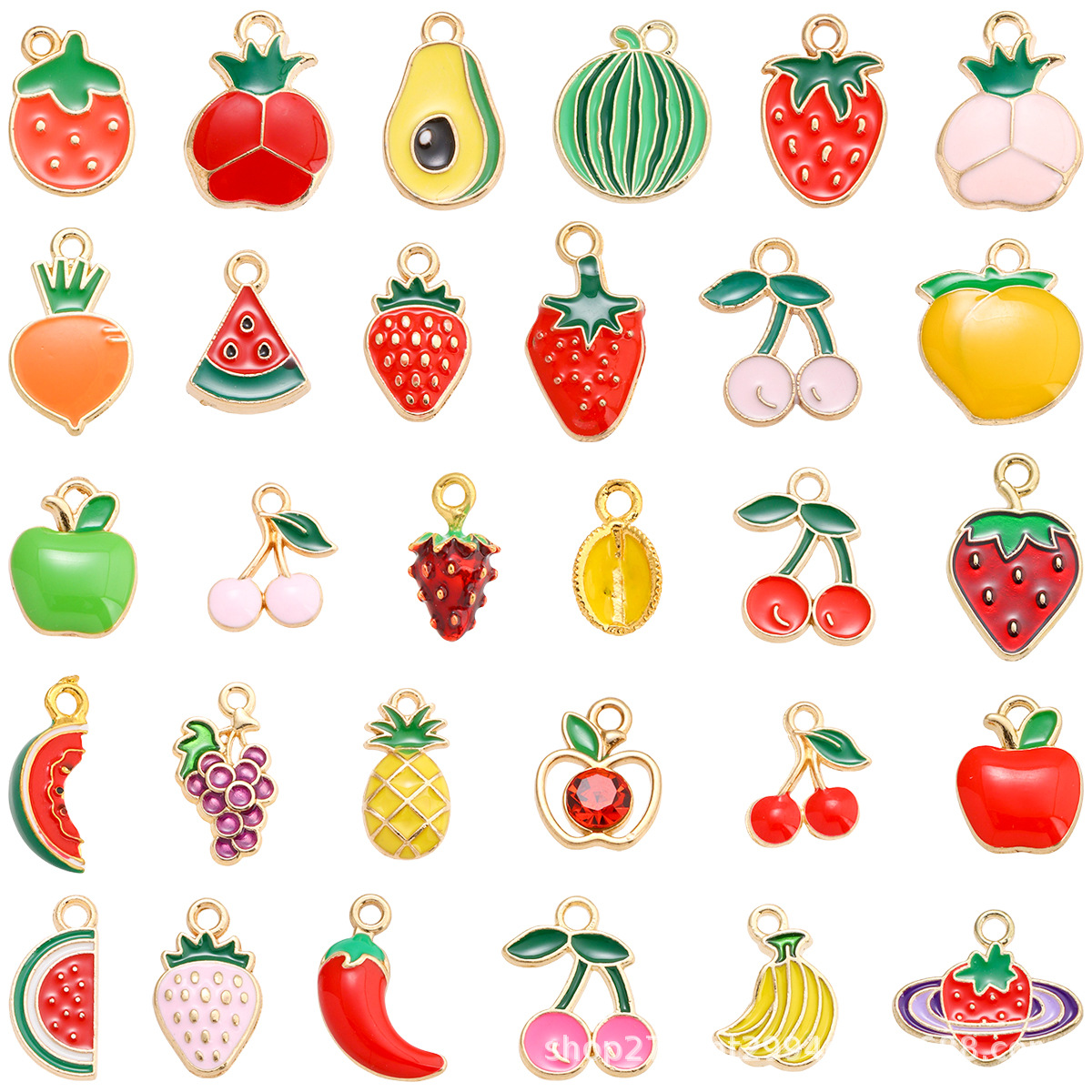 Cross-border Drip Oil Fruit Set Strawberry Banana Cherry Apple...