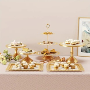 Cross-Border Hot Selling Light Luxury Dessert Plate, Household Multi-Layer Dessert Plate, Birthday Cake Table, Fruit Table
