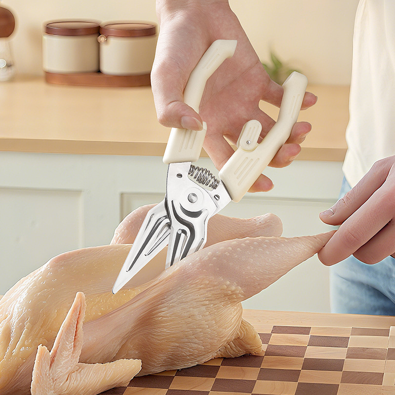 Potente tijeras de hueso de pollo tijeras de refrigerador tijeras de cocina multifuncional tijeras de acero inoxidable de absorción magnética especial de grado alimenticio tijeras de hueso de pez