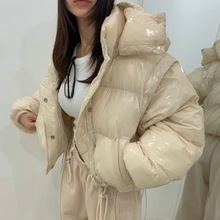 棉服女短款加厚宽松可脱卸帽子袖子面包外套