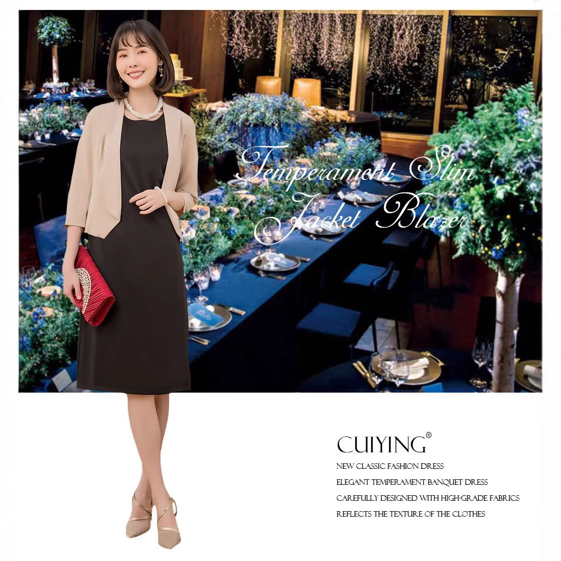 2026 Women's New Elegant and Simple Korean Style Slimming and Versatile Three-Quarter Sleeve Blazer 88361