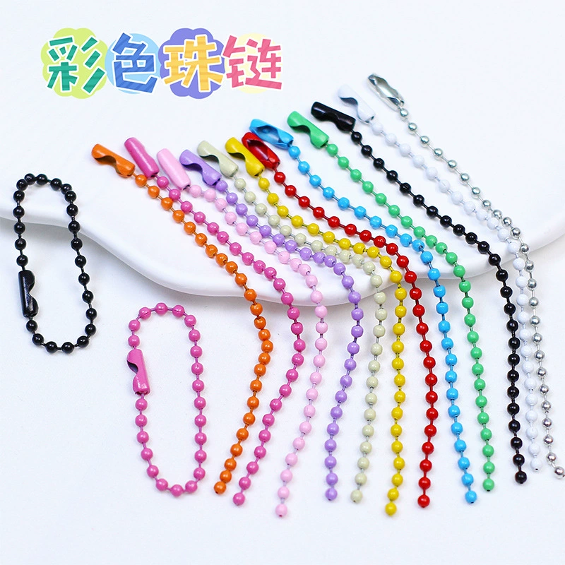 Металлическая красочная цепочка из бисера 2,4 мм, волнистая цепочка из бисера, яркие красочные ювелирные изделия «сделай сам», аксессуары, цепочка с биркой, краска Guka, подвесная цепочка