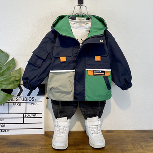 Spring and Autumn Clothes Korean Style Fashionable Autumn Coat Boys New Baby Coat 2024 Plutton Handsome Children's Rush Clothes