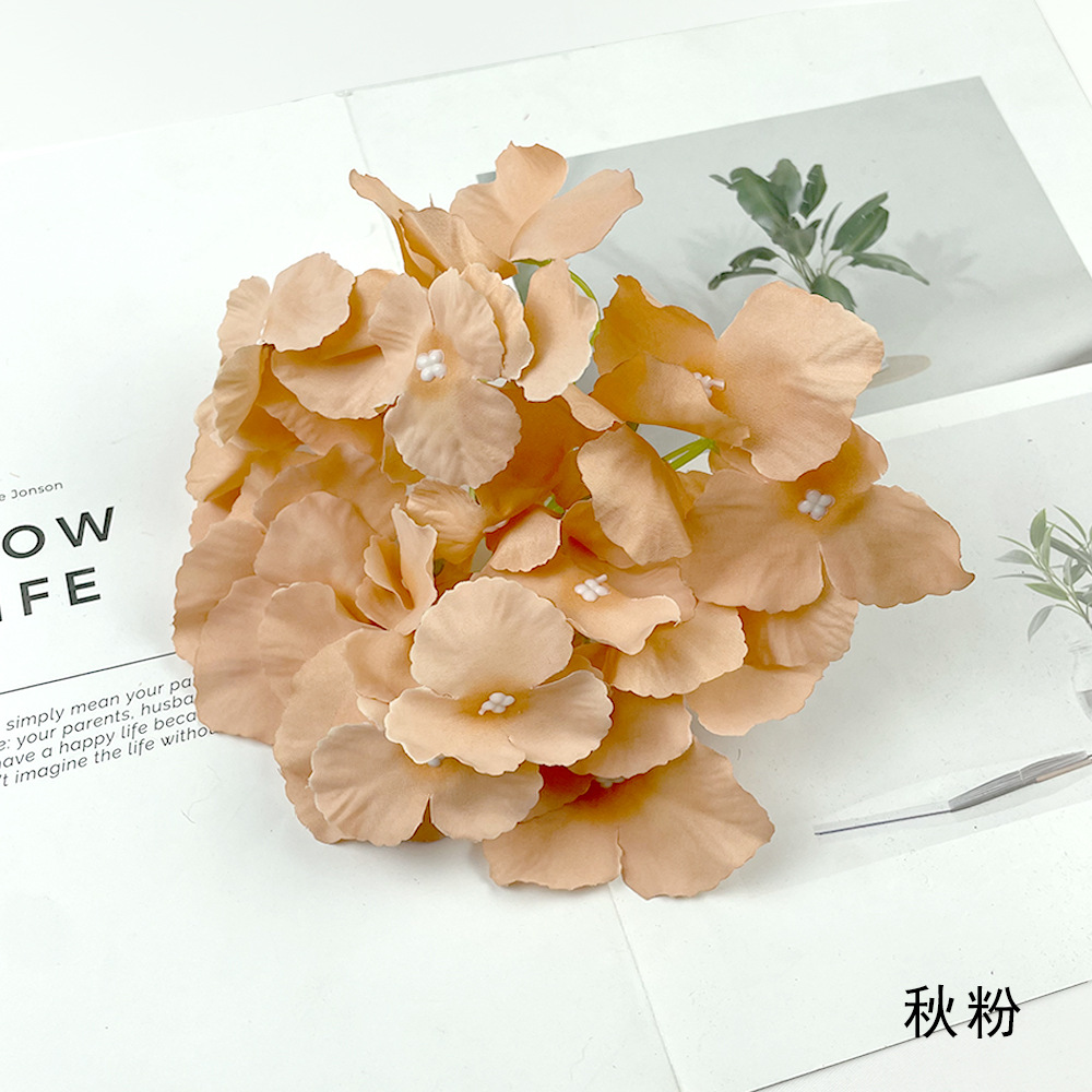 27 piezas de flores de hortenida de bodas, guía de diseño floral, sala de bodas, flores de fondo, flores falsas, flores de decoración de seda
