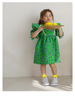 Summer dress with sleeves for princess, skirt, flowered, for 3-8 years old