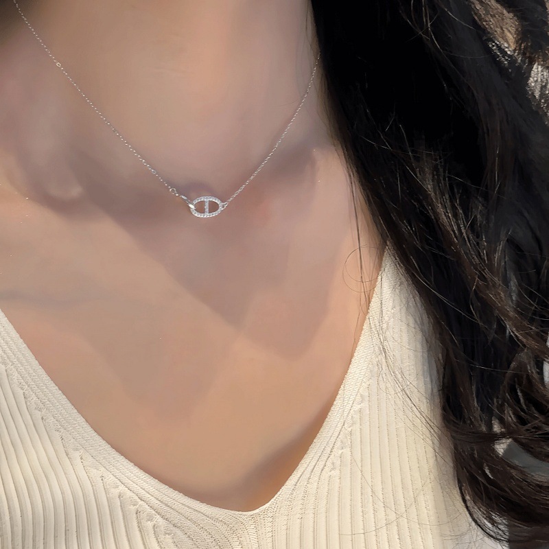 S925 Sterling Silver Flower Necklace Women Elegant