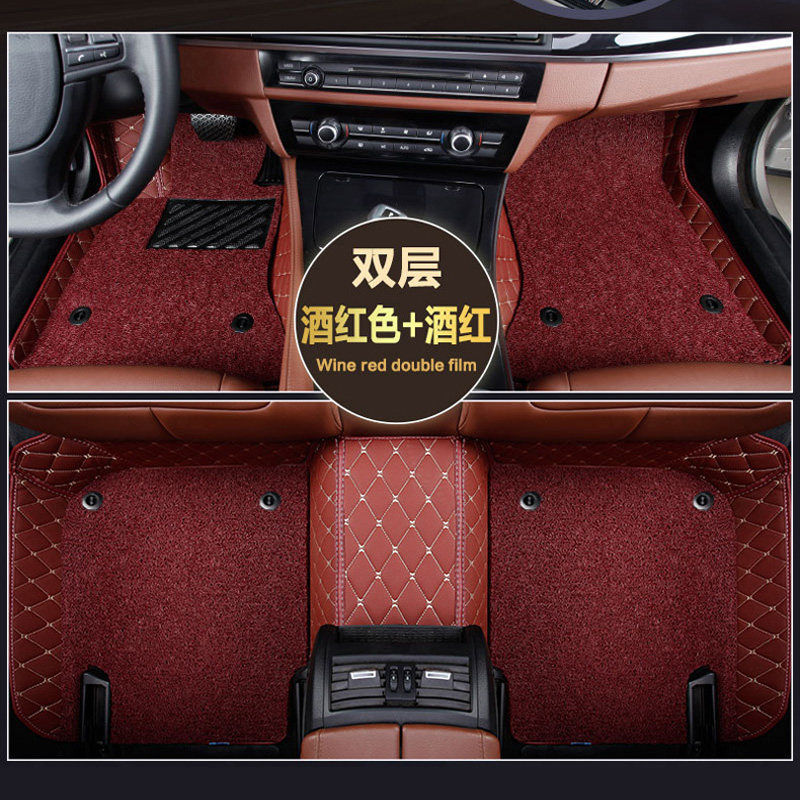 Cooper 2-Door 2010-2016 | BMW Universal Foot Pad - wine-red-wine-red-silk-ring-double-layer-phone-pocket-note-car