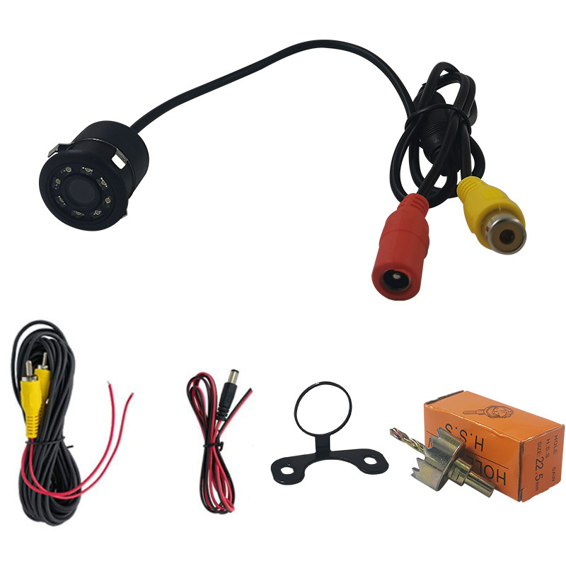 Perforated 20mm Car Camera with Light, High-Definition Night Vision Reversing Image, High-Definition Car Reversing Camera