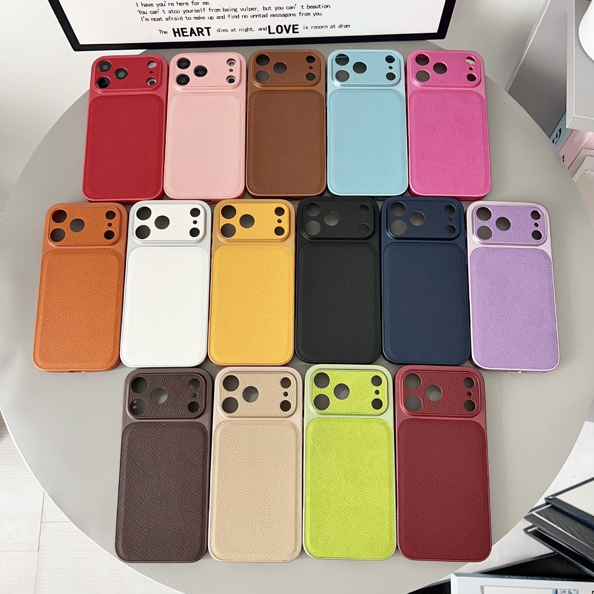 Instantly Enlarges the Window, Suitable for iPhone 17 Pro Max, Apple Phone Case with Lychee Texture, 16 Large Hole Raised Protective Cover