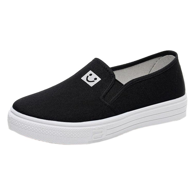 2024 zapatos de lona de primavera y otoño zapatos de mujer zapatos casuales para estudiantes mocasines de plataforma deslizante de estilo coreano zapatos blancos zapatos de mujer