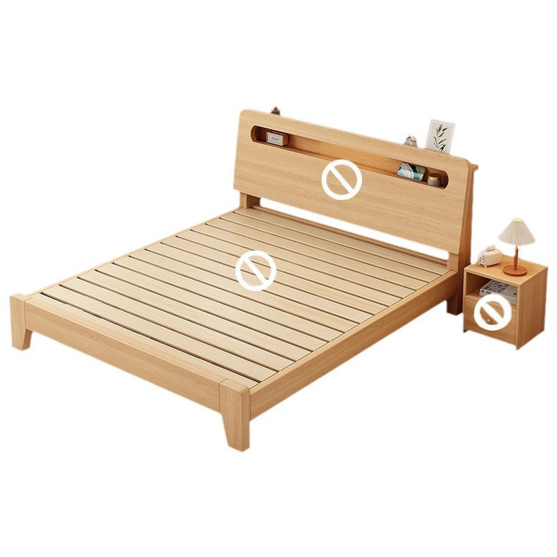 Fábrica directa simple cama de madera sólida moderna cama doble 1.5m venta directa de fábrica económica 1.2 cama individual