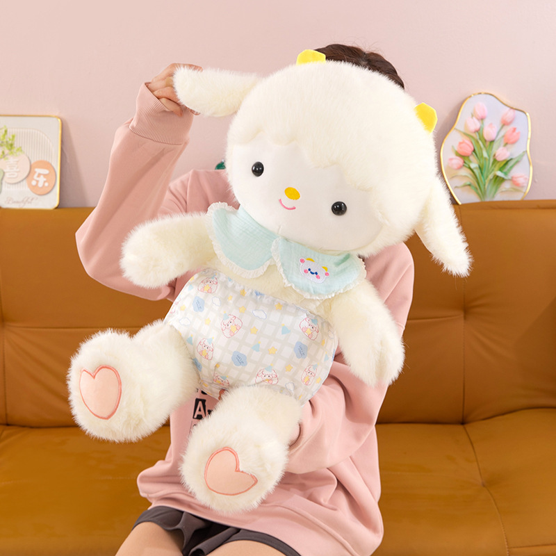 高颜値花衣小羊公仔ぬいぐるみ子供が寝人形をなだめてプレゼントして女の子に枕人形を抱きしめる|undefined