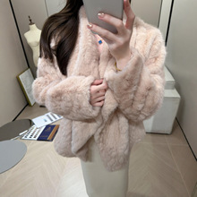 纸片人宽松V领泰迪绒羊剪绒环保皮草皮毛一体羊羔毛毛外套女秋冬