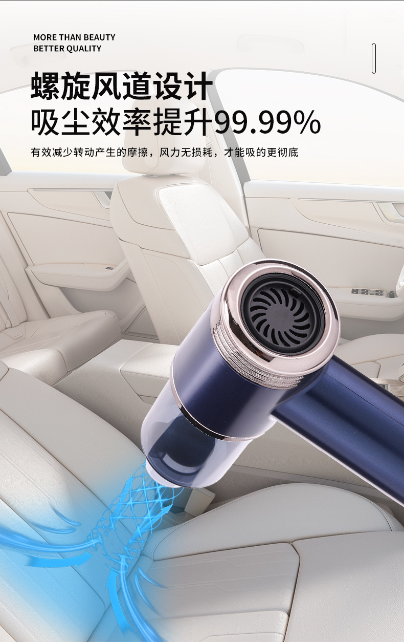 Car vacuum cleaner with strong suction power, handheld, compact, and wireless charging, offering both blowing and vacuuming functions – a versatile car appliance