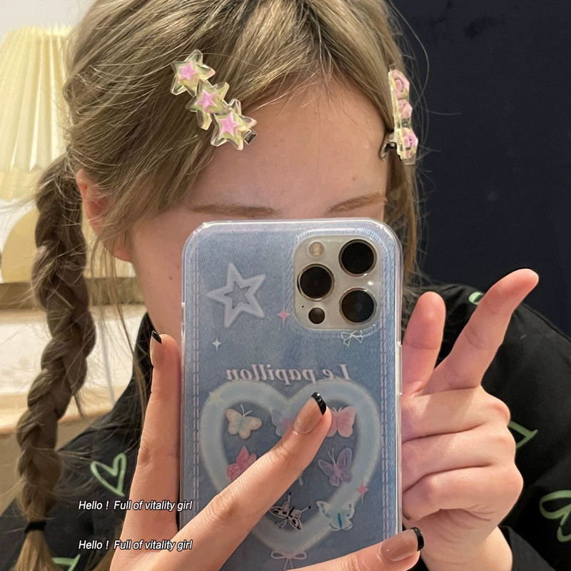 Пара ~ На основе Xiaohongshu рекомендует Y2K Millennium Sweet Cool Girl Star Hair -расческа сбоку, ушки утки Мудо волосы башни