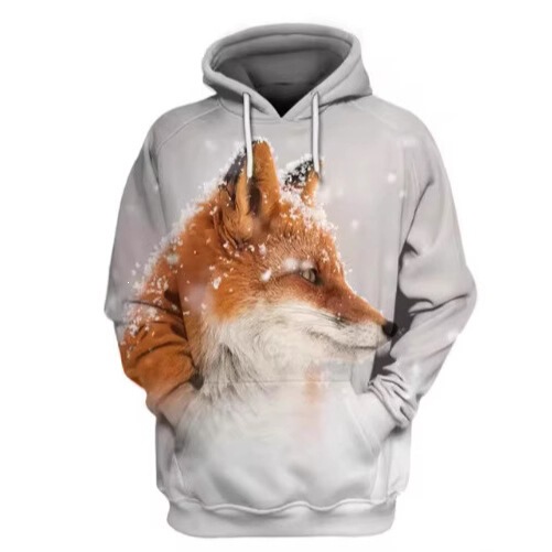 Animal Fox Hooded Men's and Women's Fashion 3D Printed Sweatshirt Casual Oversized Pullover Hip-Hop Harajuku Style Animal Fox Hooded Men's and Women's Fashion 3D Printed Sweatshirt Casual Oversized Pullover Hip-Hop Harajuku Style