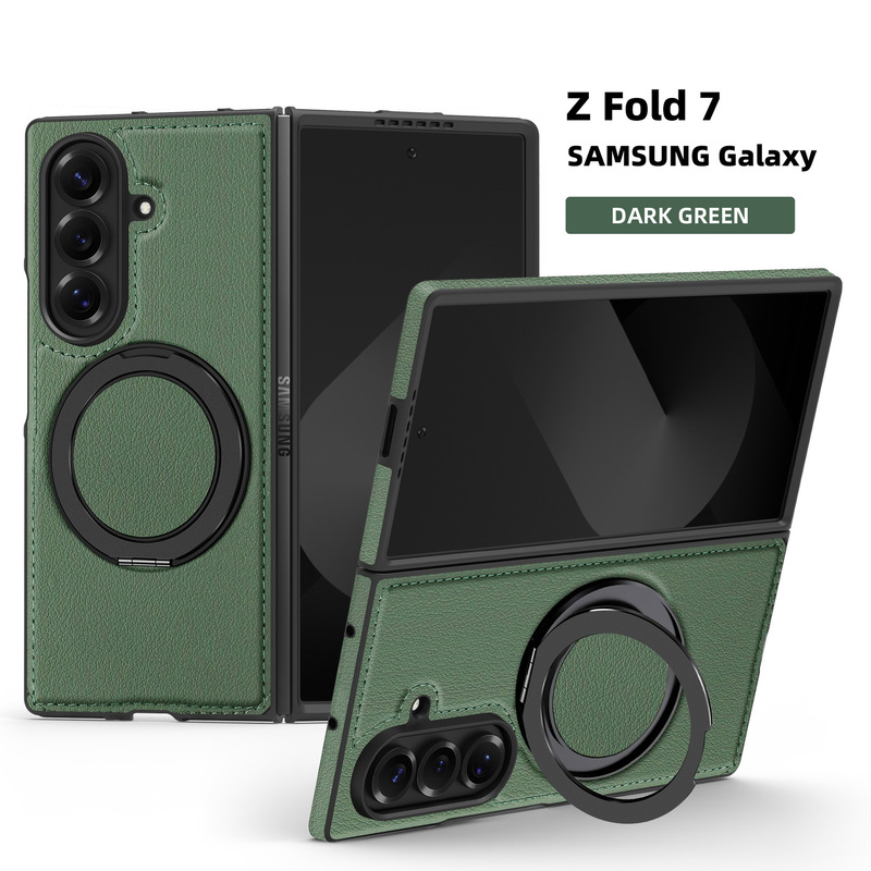 Samsung Z Fold 30% off スタック携帯電話ケース Yashi レザーパターン 360 磁気回転スタンド ZFlip6 保護カバーに適しています。|undefined