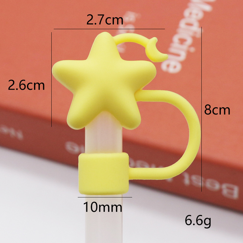 Nueva tapa de pajita de silicona 8-10mm linda muñeca de flores tapa a prueba de polvo se puede reciclar cubierta de pajita transfronteriza