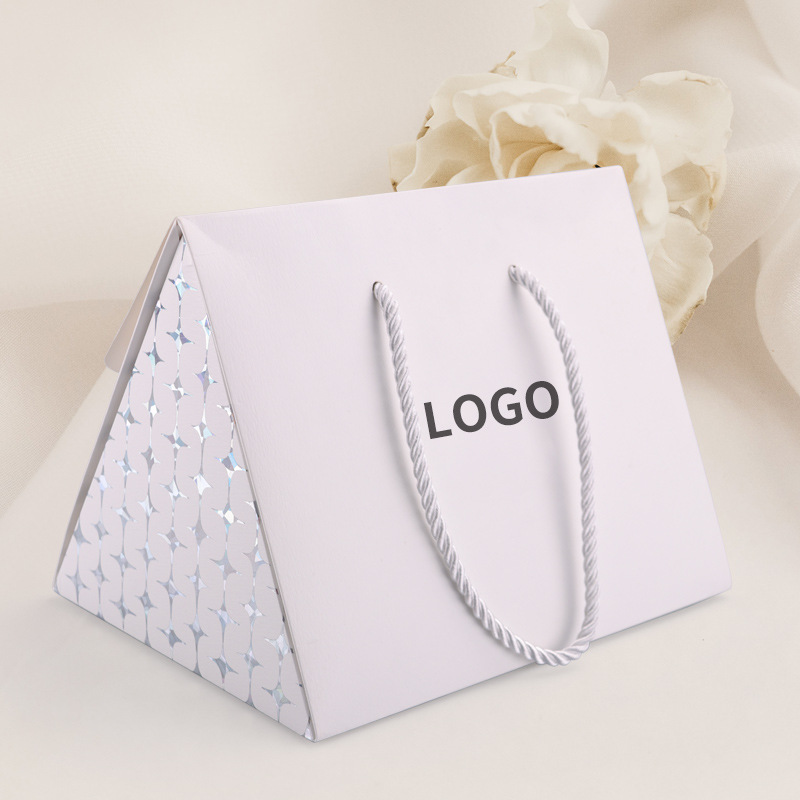 白卡创意个性三角形折叠纸袋化妆品小饰品异形手提礼品包装袋子