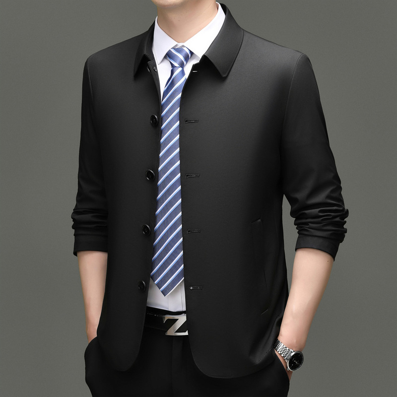 New Men's Jacket for Spring and Autumn, Loose-Fitting, High-End Executive Business Style, Lapel Collar, Casual Outerwear for Men New Men's Jacket for Spring and Autumn, Loose-Fitting, High-End Executive Business Style, Lapel Collar, Casual Outerwear for Men