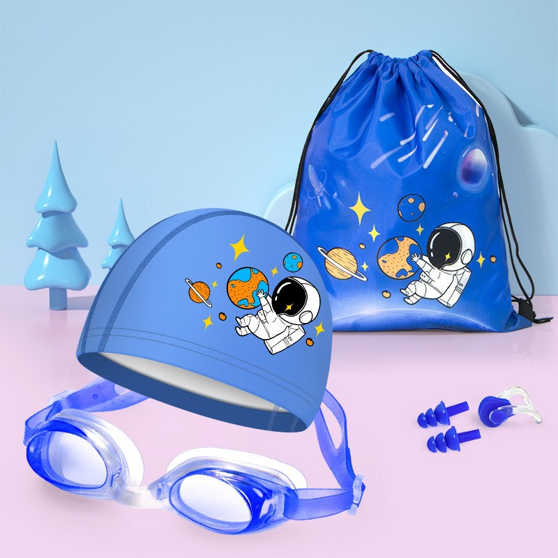 Astronaut, set, waterproof swimming cap, nose clip, earplugs