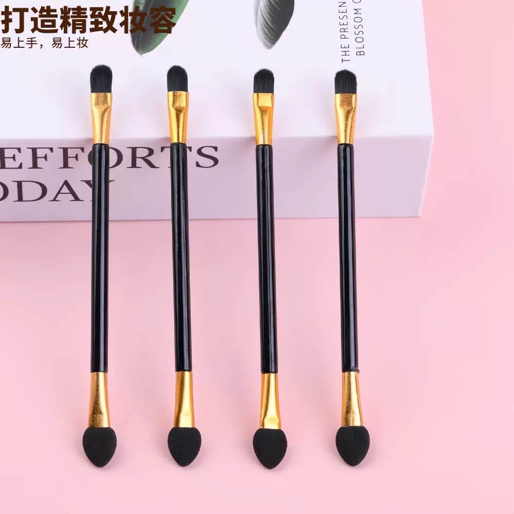 现货热销黑棉金管黑毛双头眼影刷眼部细节晕染刷多功能化妆刷批发