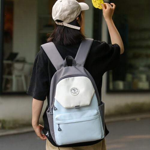 Junior high school student backpack female summer Korean style fashionable large capacity color matching travel backpack male high school student school bag
