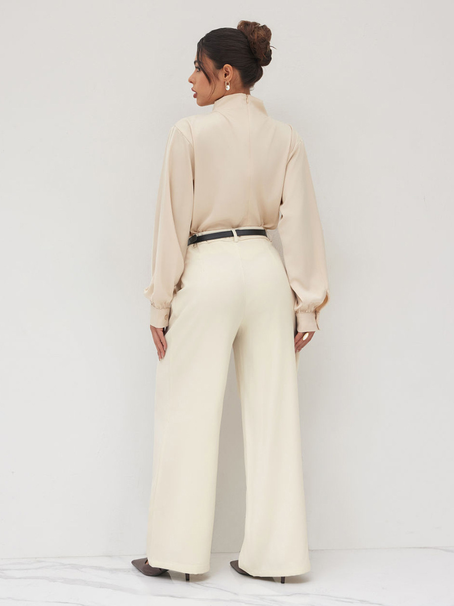 Trajes sueltos transfronterizos, pantalones de piernas de camisa, Europa y los Estados Unidos, otoño y invierno de 2025, nuevos pantalones rectos de cintura baja, temperamento de pantalones de viaje, mujeres image 5